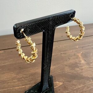 Gold Twist Hoop Earrings - Women Jewelry